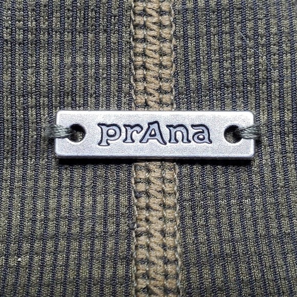 PrAna Becksa Size L Large Bralette Crop Racerback Sports Bra Top Brown Ribbed - Picture 5 of 5